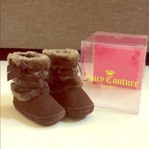 Juicy couture BABY brown fur boots size 3